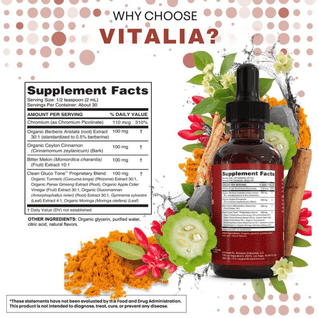 Vitalia Berberine Ceylon Cinnamon Liquid Drops